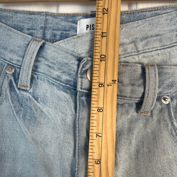 Pistola Bobbie Crossover Jean Size 25 Hi Rise Straight Distressed Rennie Blue - Picture 12 of 15